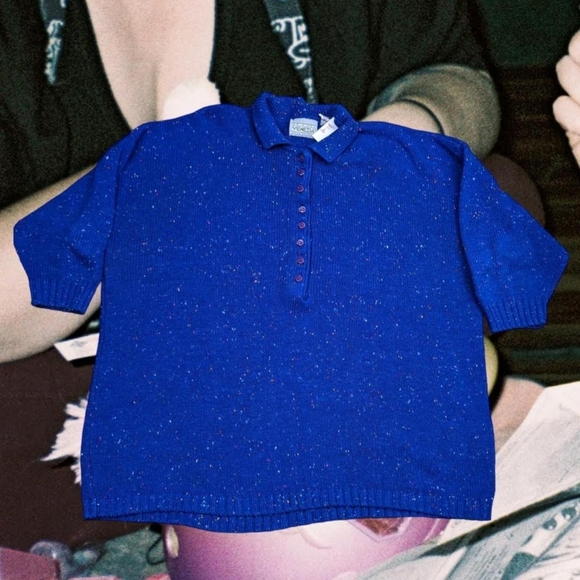Venezia Other - Vintage 80's Venezia Original Sportswear Blue Speckled Wool Blend Sweater